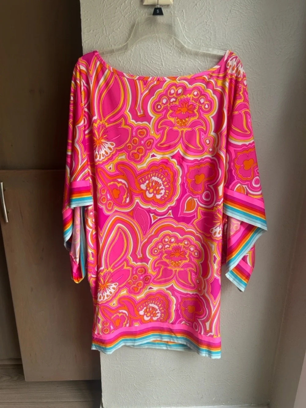 Trina Turk 25th Anniversary Morning Sunrise Swim Cover Tunic Kafta psychedelic - Picture 3 of 15